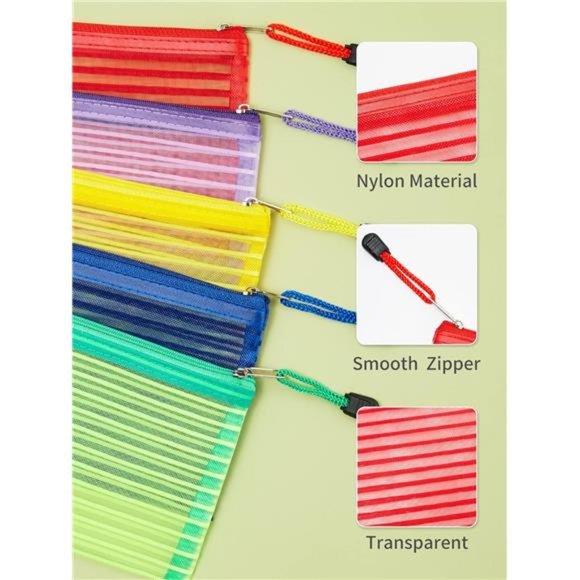40 Pack 10 Colors Zipper Mesh Pouch, Storage Pouches Multipurpose Travel Bags - Picture 3 of 7